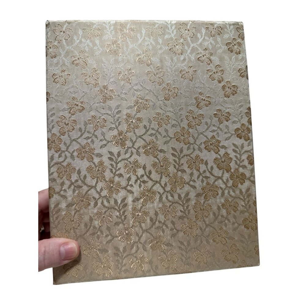 Decorative Gold Floral Storage Box Stationery Cards Vintage - Picture 7 of 11
